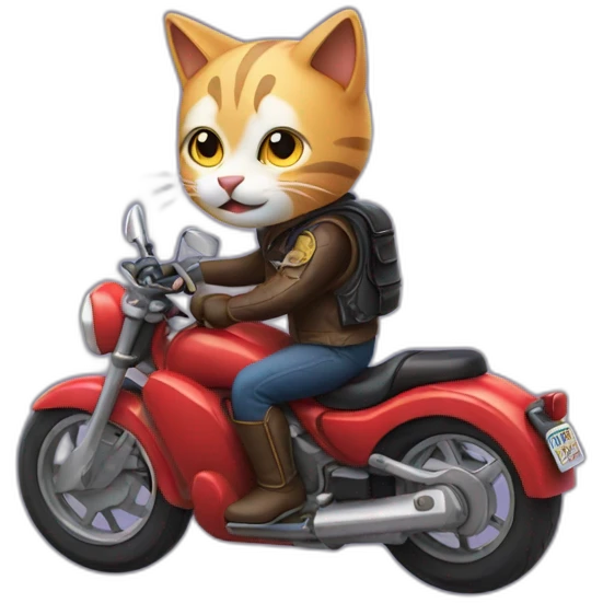 Cat riding a motorcycle emoji
