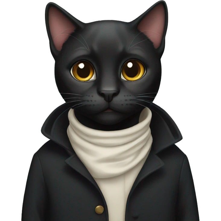 black coat cat emoji