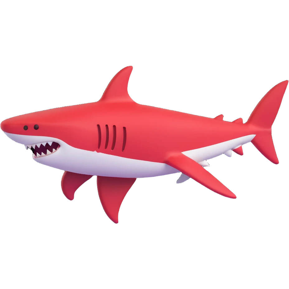 shark with red and white Air Jordans on its fins and back fin emoji