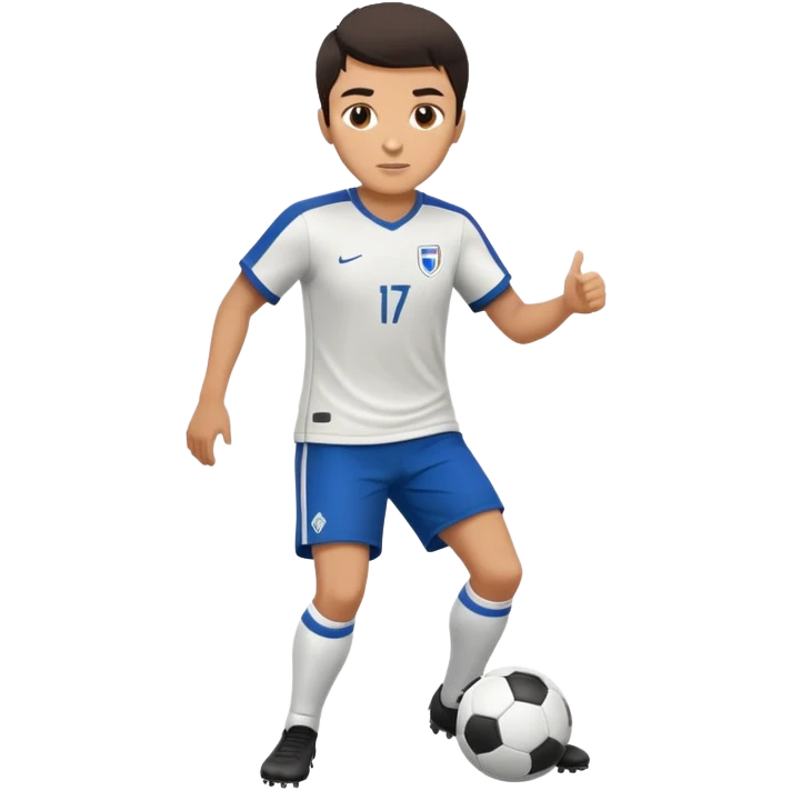Soccer player with defense pose, short dark hair emoji