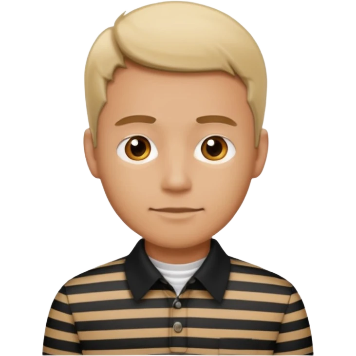 Man with black Striped Shirt not a t shirt emoji