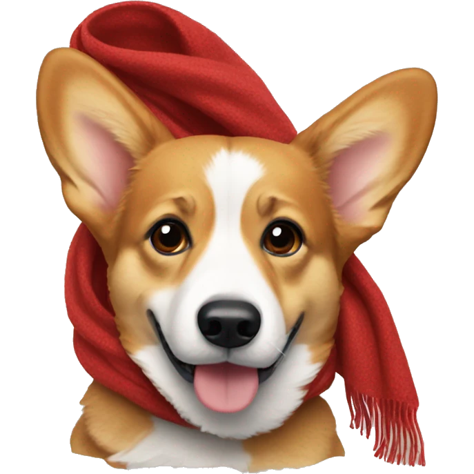corgi wearing a red scarf  emoji