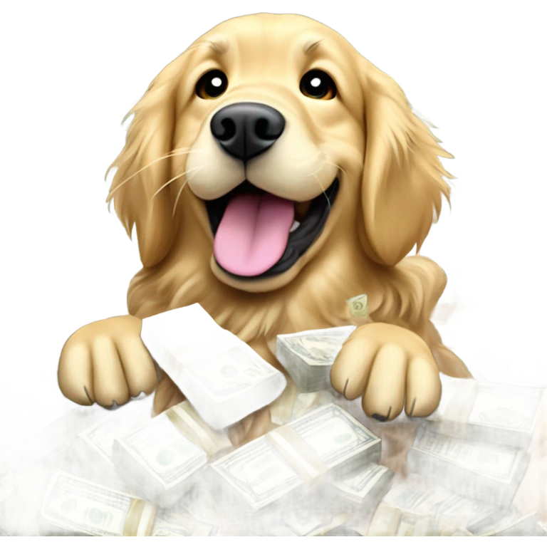 Money golden retriever  emoji