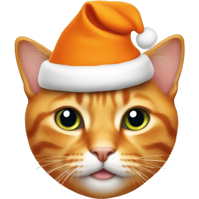 orange cat with Christmas hat emoji