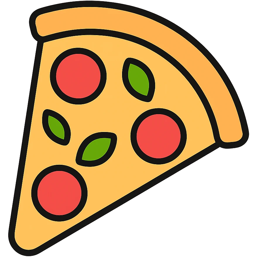 colored icon of a Margherita pizza slice emoji