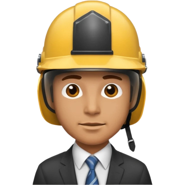 helmet man with tie  emoji