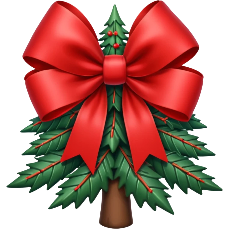 christmas frame with a big red bow in the top middle of the frame and a small christmass tree at the left bottom corner of the frame, giving christmas vibe emoji