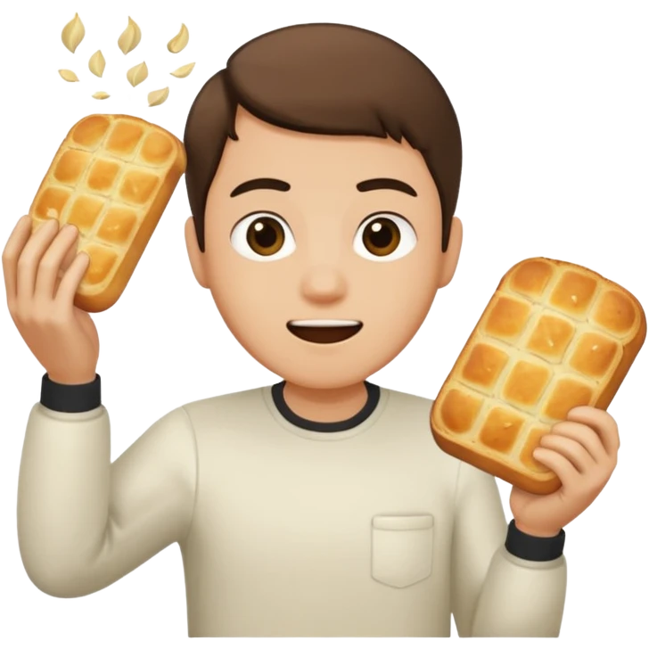 Beating someone with garlic bread emoji