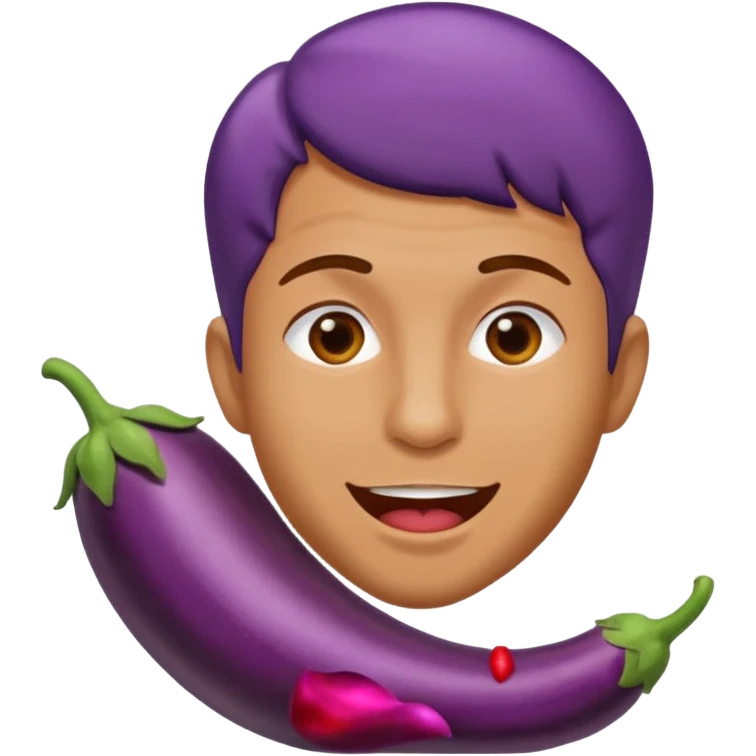 Man sucking  eggplant emoji