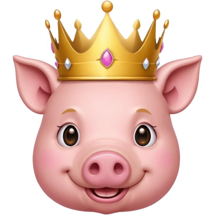 A pig wears crown  emoji