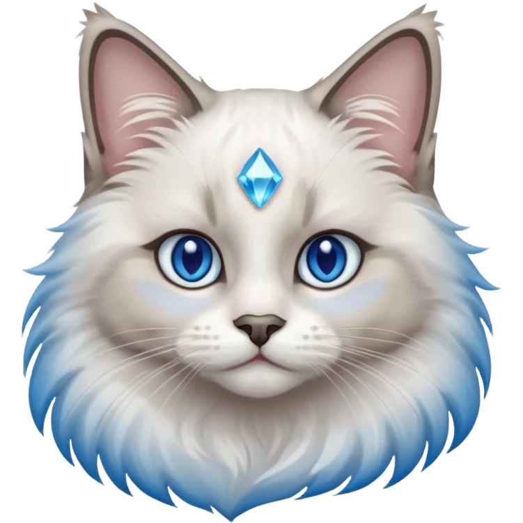 Ragdoll cat with crystal blue eyes  emoji