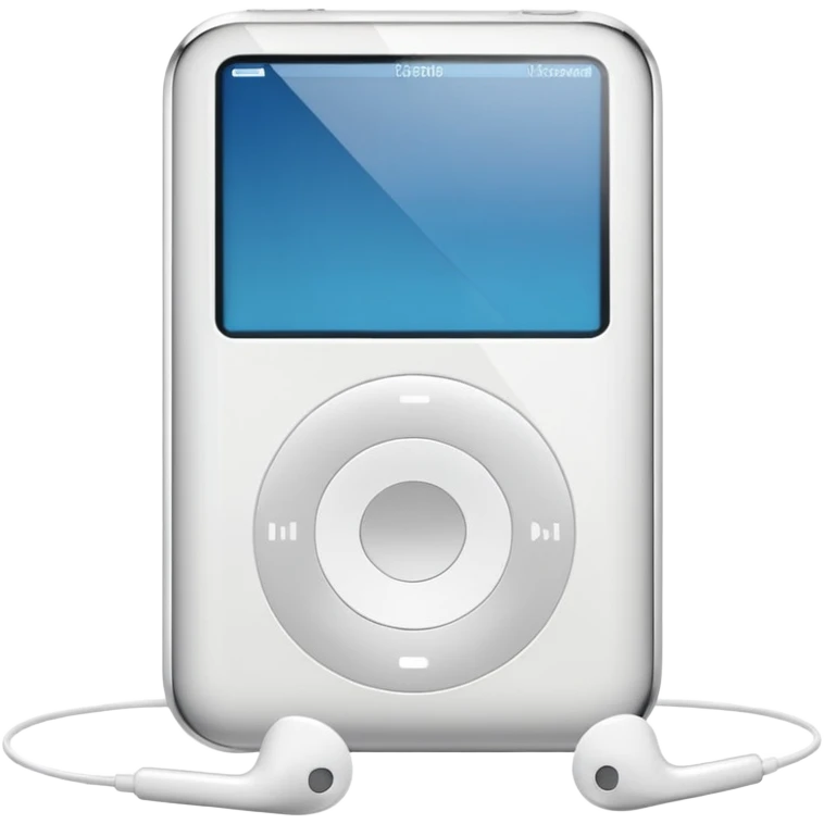 all white ipod and earphone
 emoji