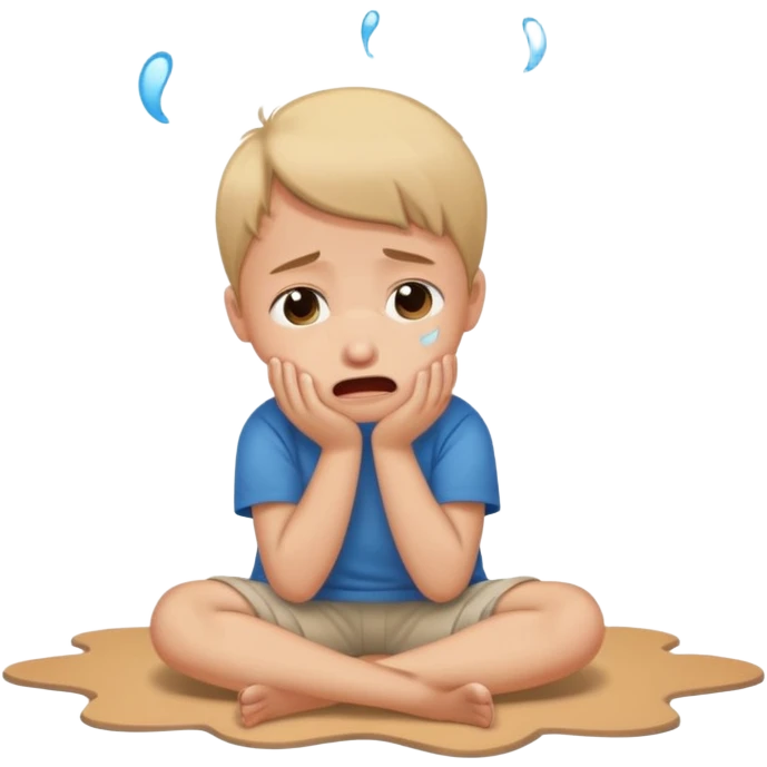Kid crying on floor emoji
