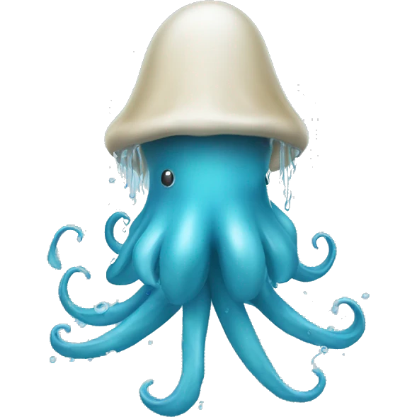 Squirting water squid emoji