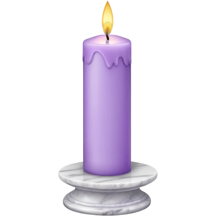pastel-violet candle on a white tall marble-stone-pedestal-stand emoji