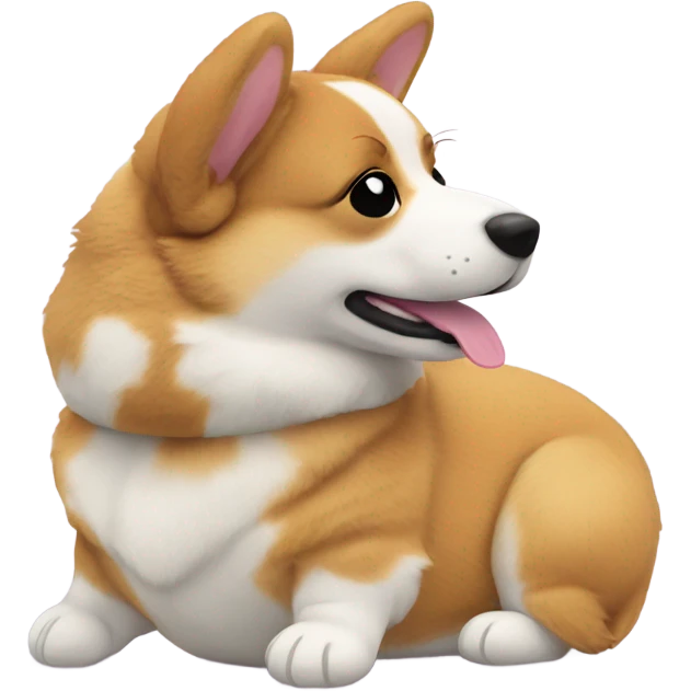 corgi with stuffed animal emoji