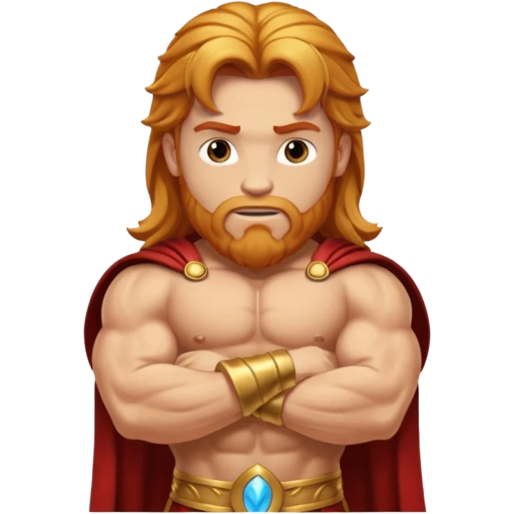 Hercules, God of Heroes from Gods and Goddesses with long reddish blonde hair, gold outfit emoji