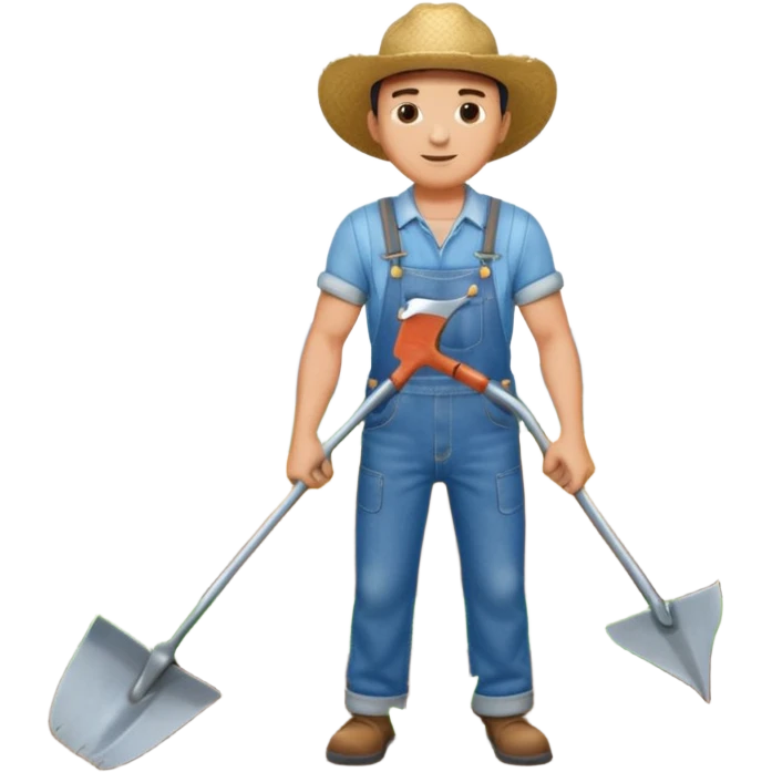 man plowing a field emoji