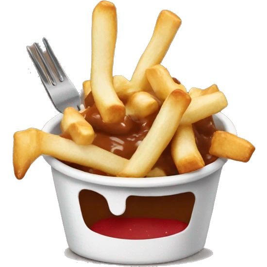 Pountine eating poutine emoji