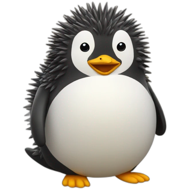 Hérisson avec pingouin emoji