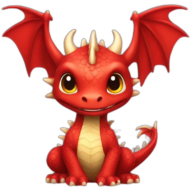 dragon cute star red emoji