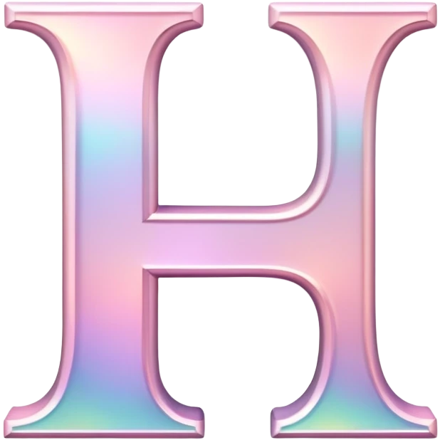 Iridescent pastel pink romantic formal elegant sophisticated cultured neat pretty beautiful nifty cute Font setting icon with letter H emoji