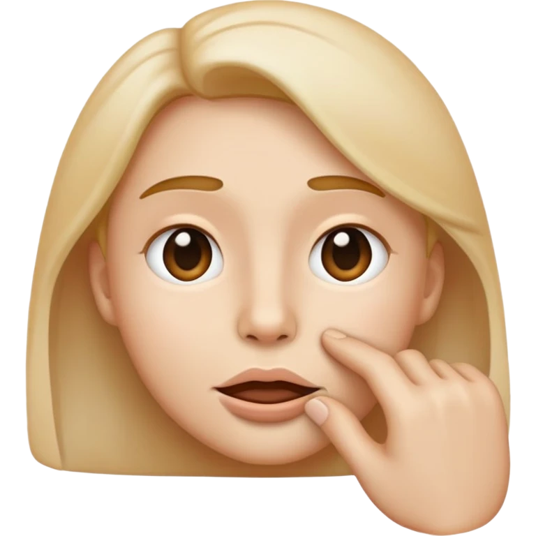 face with subtle lines showing whisper, hand near mouth, classic emoji look emoji