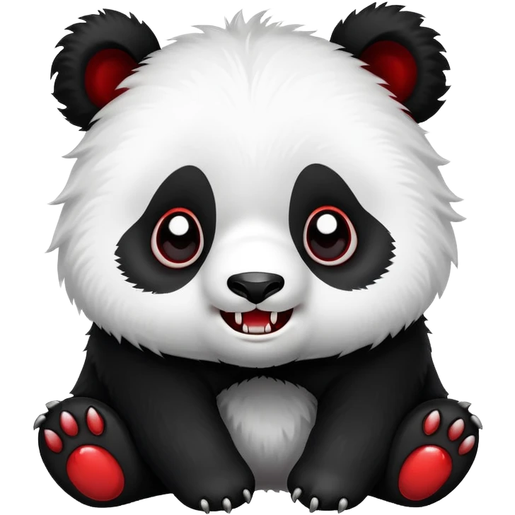 cute vampire panda emoji