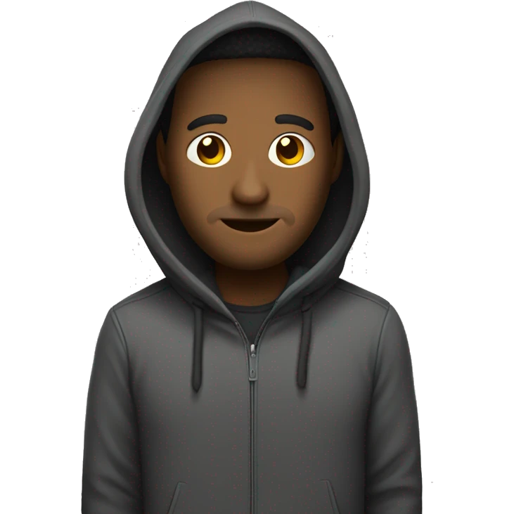 persona con capucha en una latop  emoji