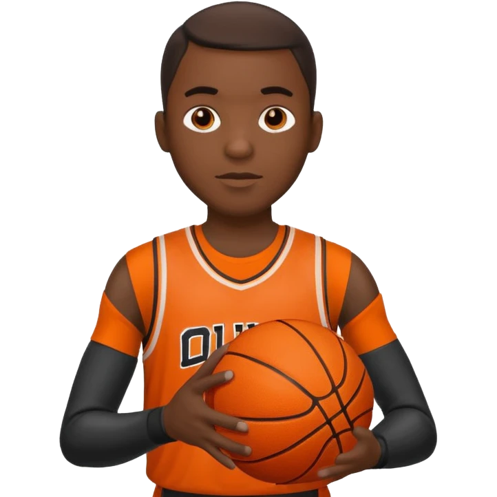 black man holding basketball ball emoji