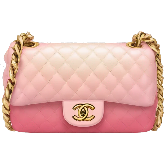 Pastel pink gradient hue Chanel bag emoji