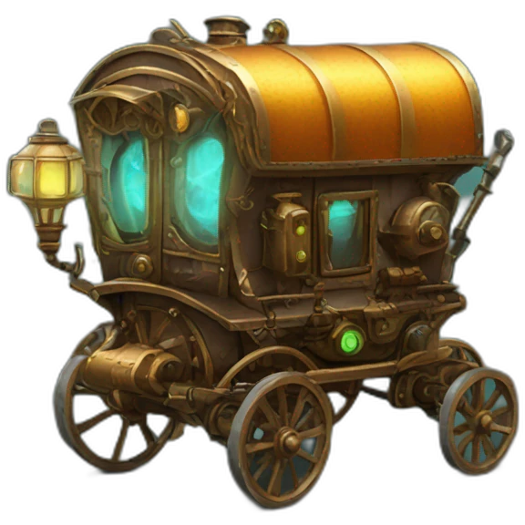 bright steampunk electric wagon emoji