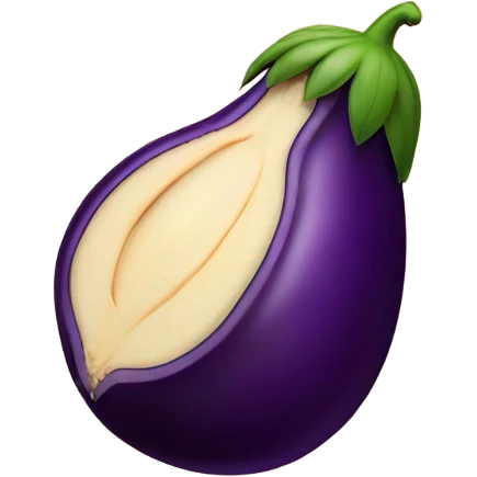 Eggplant in a peach emoji