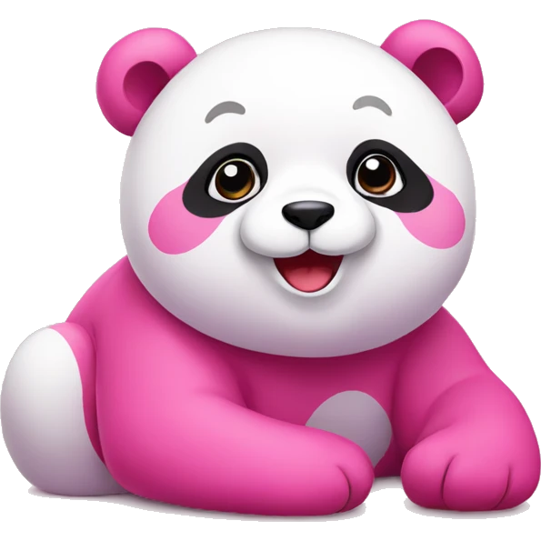 pink panda laying emoji