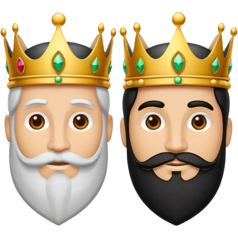 Un emoji de los tres reyes magos juntos(son tres hombres ,dos blancos y uno negro) emoji