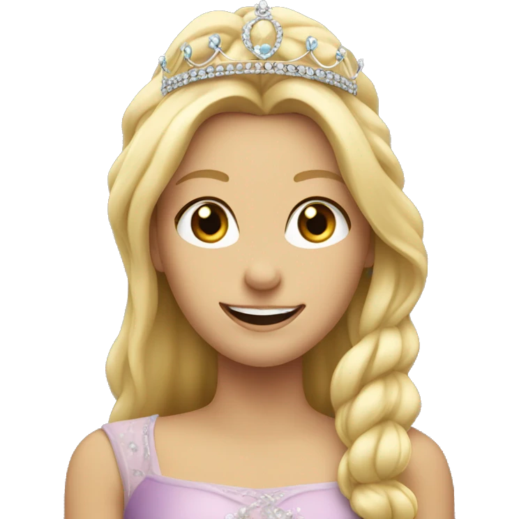 blonde girl smiling with tiara emoji