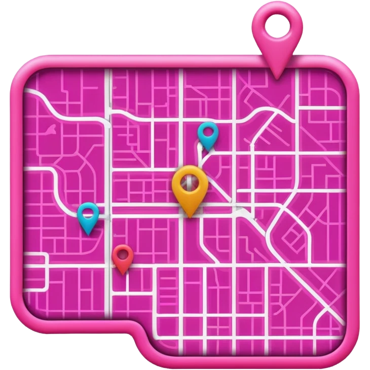 mix pink of a big gps map of the lines emoji