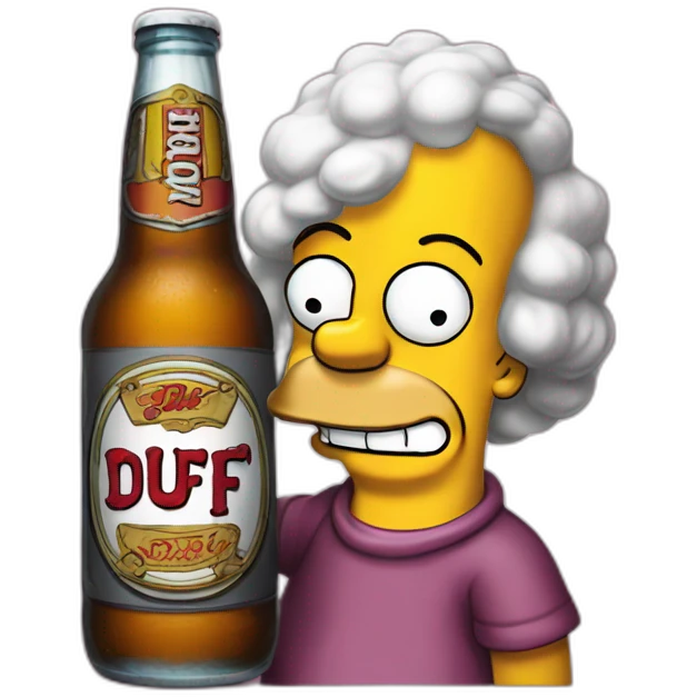 Homer simpson with a duff beer  emoji