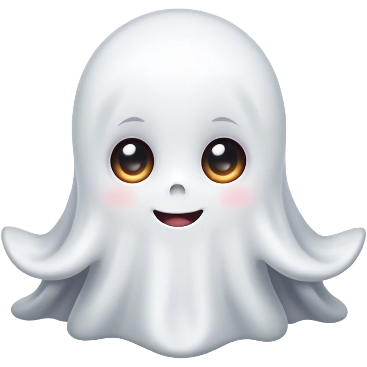 Kawaii happy little white ghost emoji