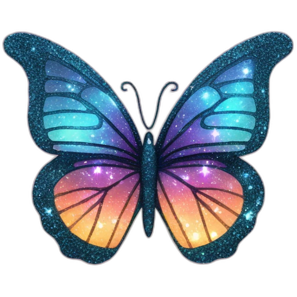 Shiny Glossy Glittery Sparkly Nebula Galaxy Crystal Butterfly emoji