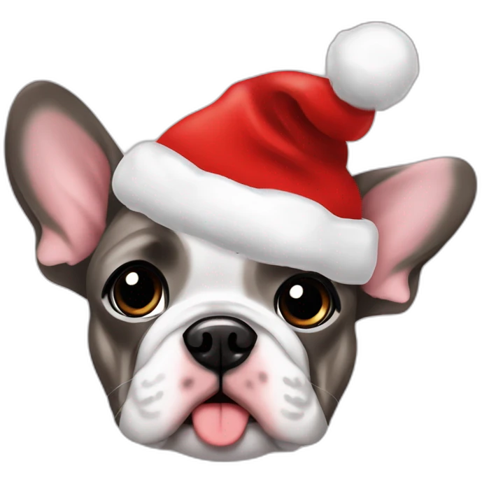 merle frenchie christmas hat emoji