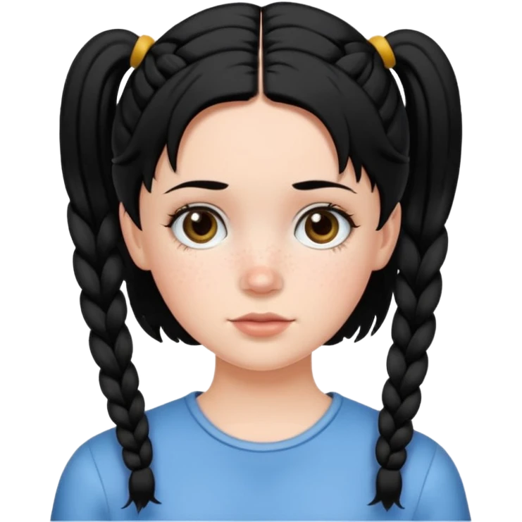 white girl with pig tails haircut black emoji