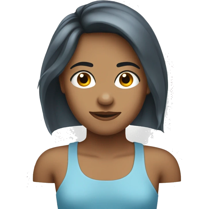 Cara de preocupado con cabello azul  emoji