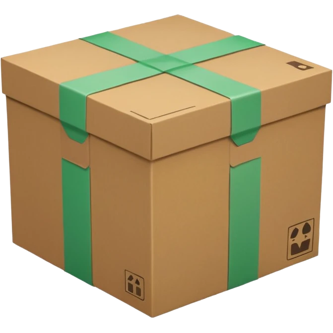 emoji of delivery box light green color emoji