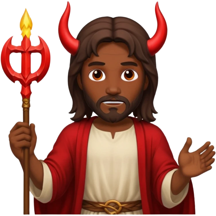 Jesus battling devil emoji