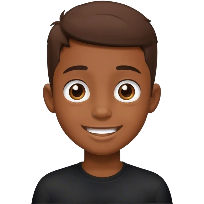 happy boy in black shirt emoji