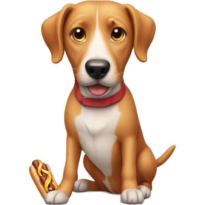 Dog with hot dog emoji