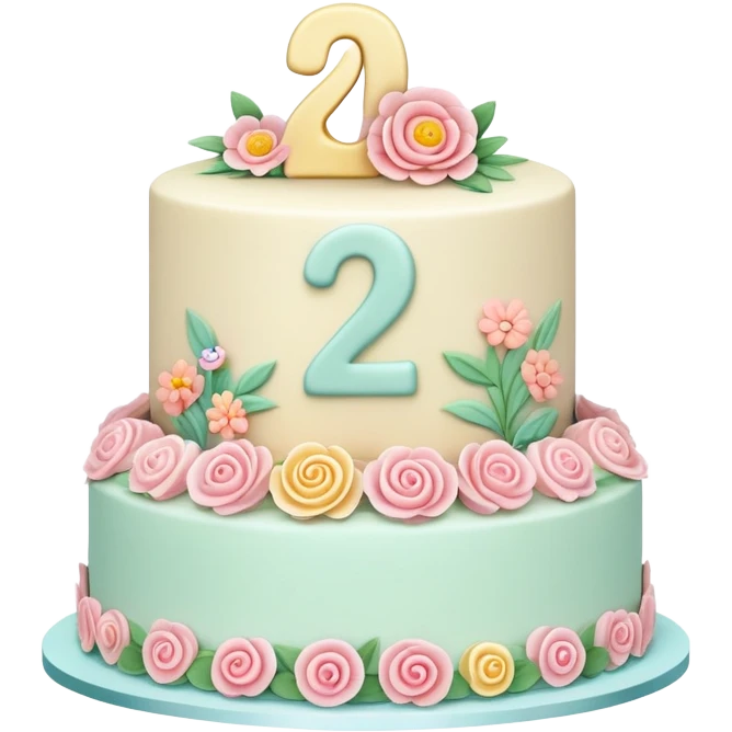 make a floral pastel cake that is aesthetic with the number 20 on it emoji