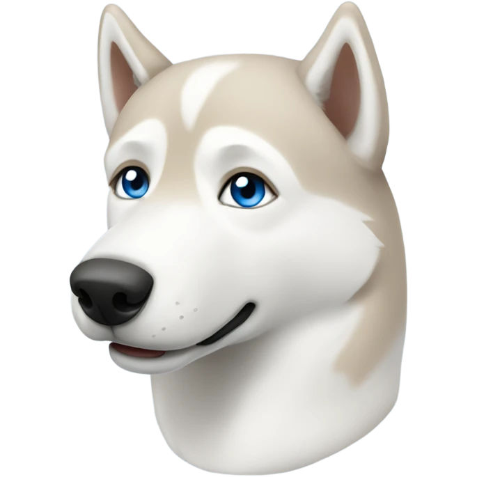 White husky with light brown nose and blue eyes emoji