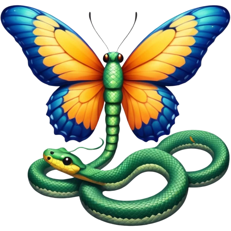 Butterfly and snake emoji
